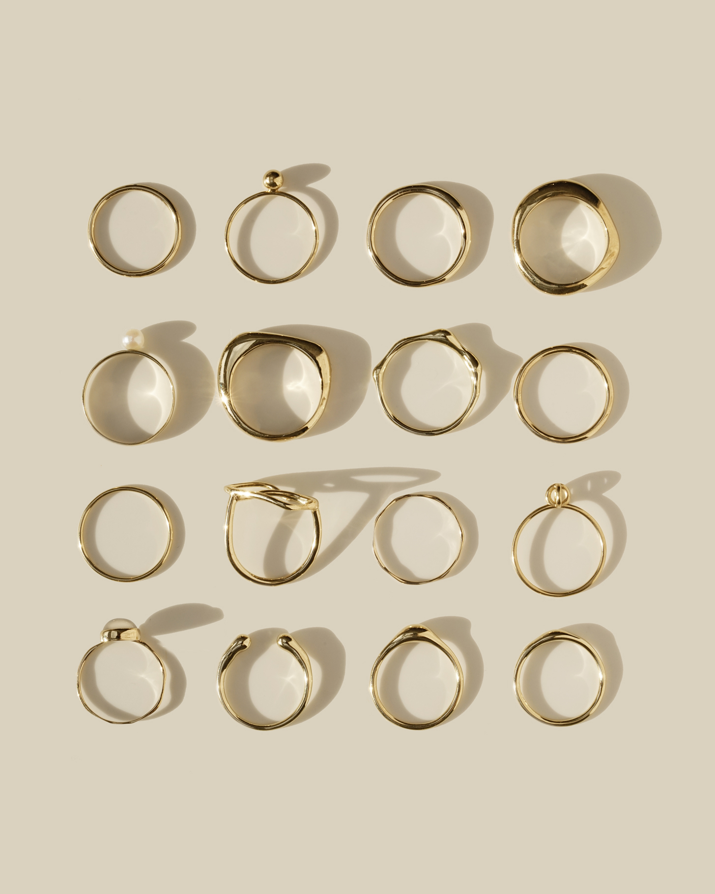 gold rings with minimalist design