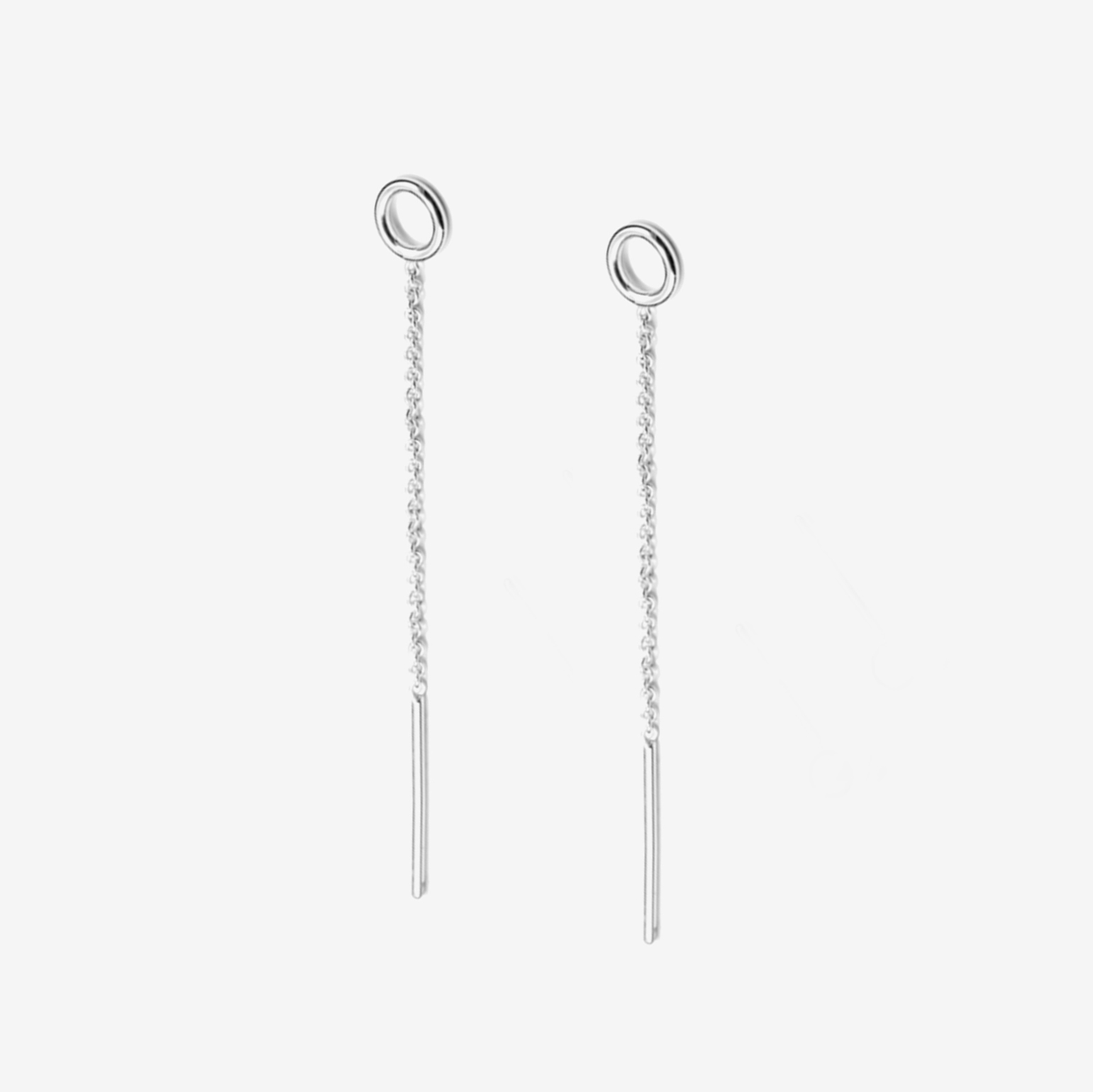 LOOP threaders silver earrings - NURA.design