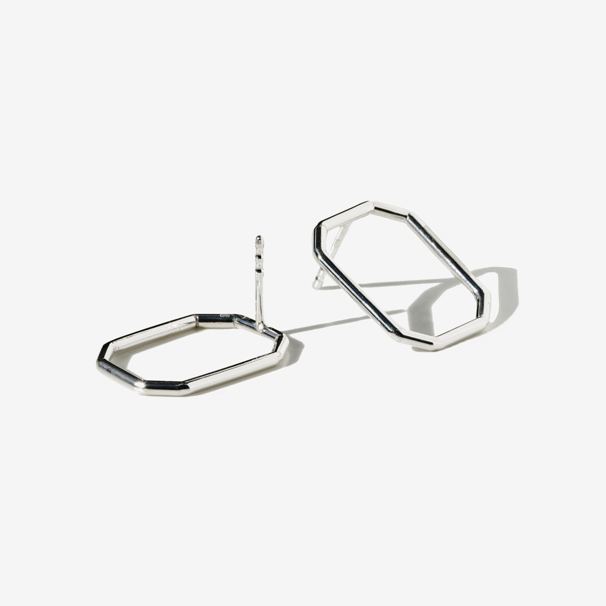 SKELET octagon silver earrings - NURA.design